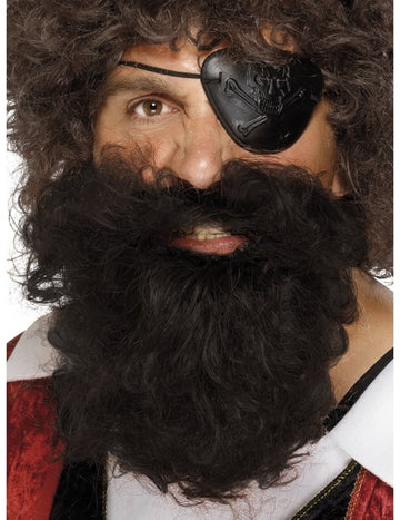 Hnědé pirátské vousy pro muže