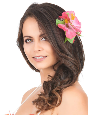 Havajská sponka s růžovým květem