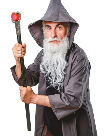 Čarodějova hůl s drápy a červenou koulí 78 cm