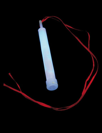 Bâtonnet phosphorescent bleu avec cordon rouge