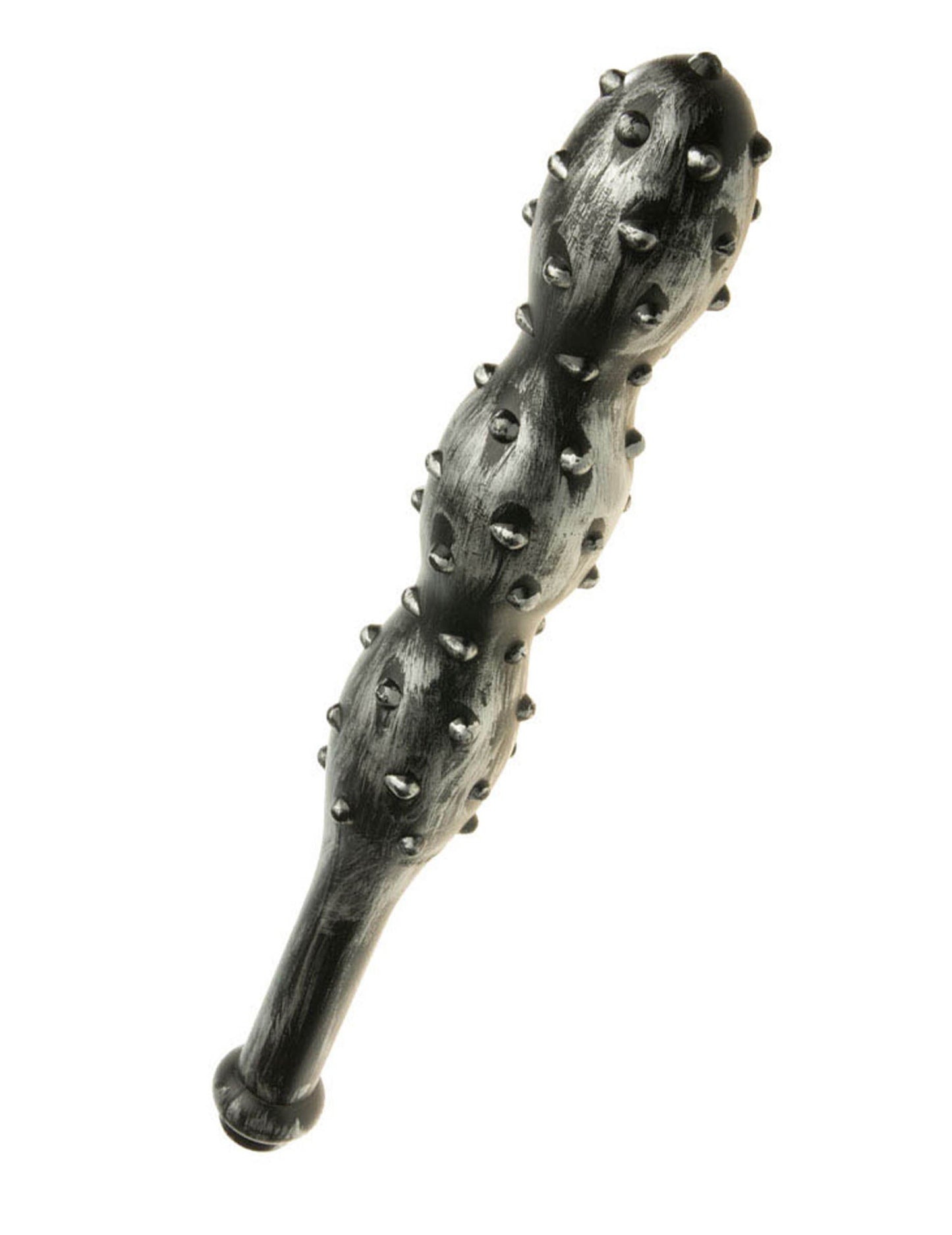 Batte casse-tête pour adulte noire et argentée à pointes