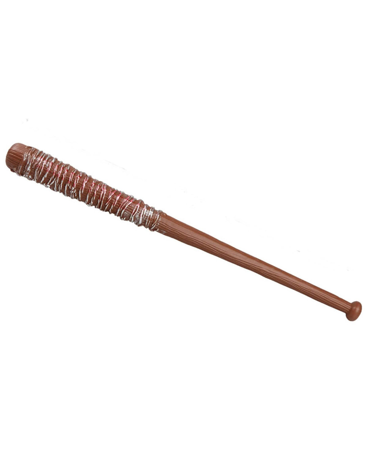 Baseballová pálka s krvavě zbarveným ostnatým drátem pro dospělého hnědá a stříbrná
