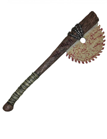 Baseballová pálka s krvavou kotoučovou pilou