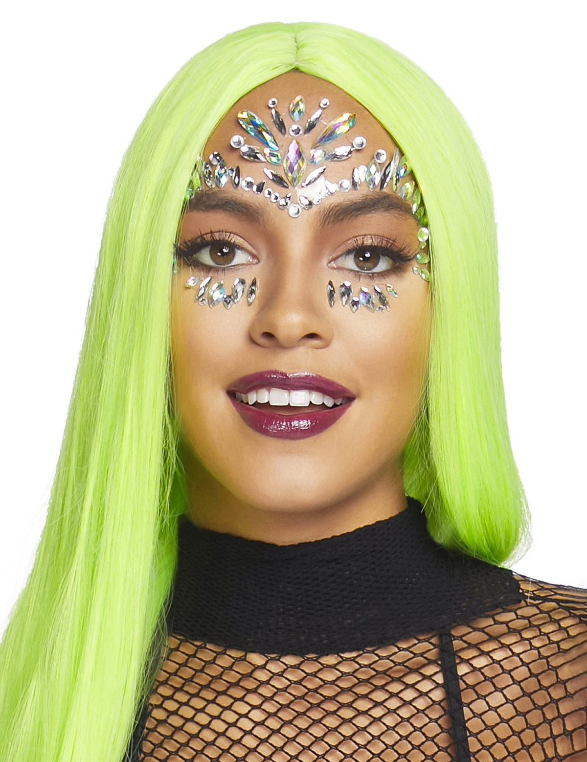 Bijoux pour visage adhésifs iris pour femme multicolores brillants