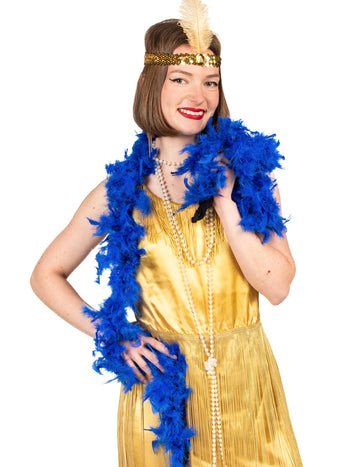 Tmavě modrý boa pro ženy 40g