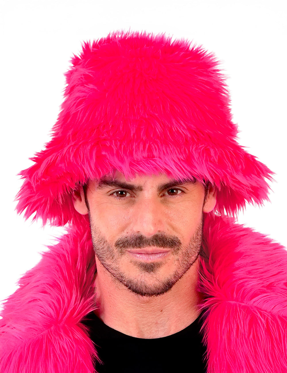 Bob en poils pour adulte rose fluo