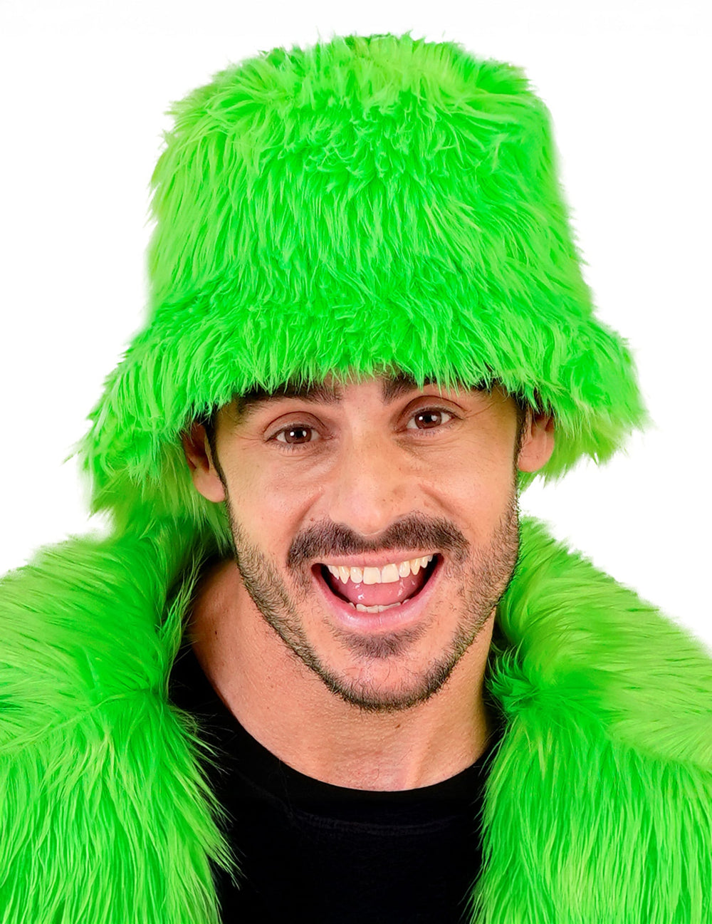 Bob en poils pour adulte vert fluo