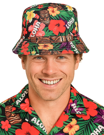 Bob Hawaïen imprimé Aloha Adulte