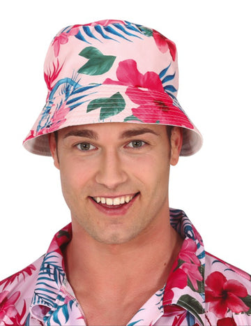 Havajský bob s květinovým a plameňákovým vzorem pro dospělé