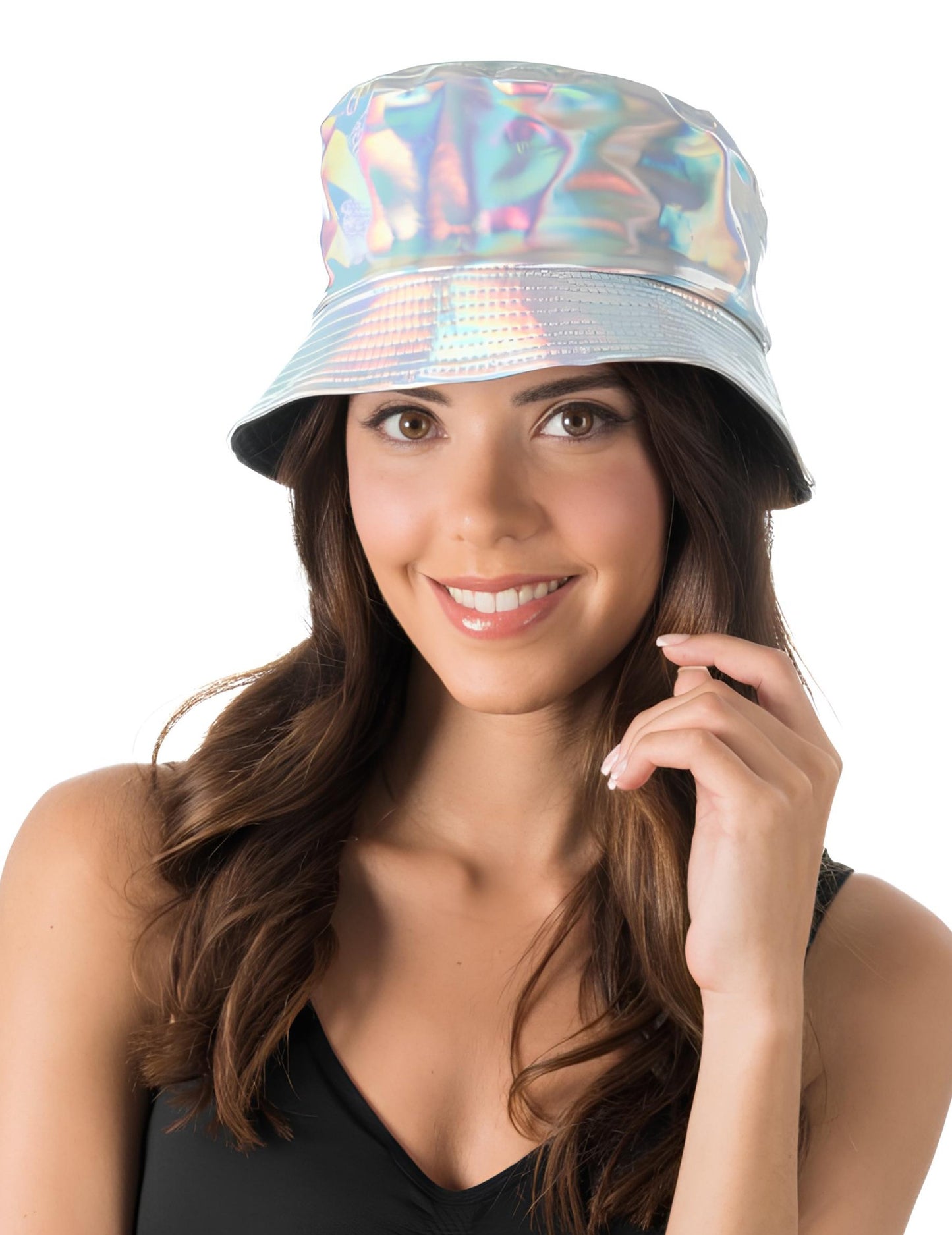 Stříbrný duhový klobouk pro dospělé 