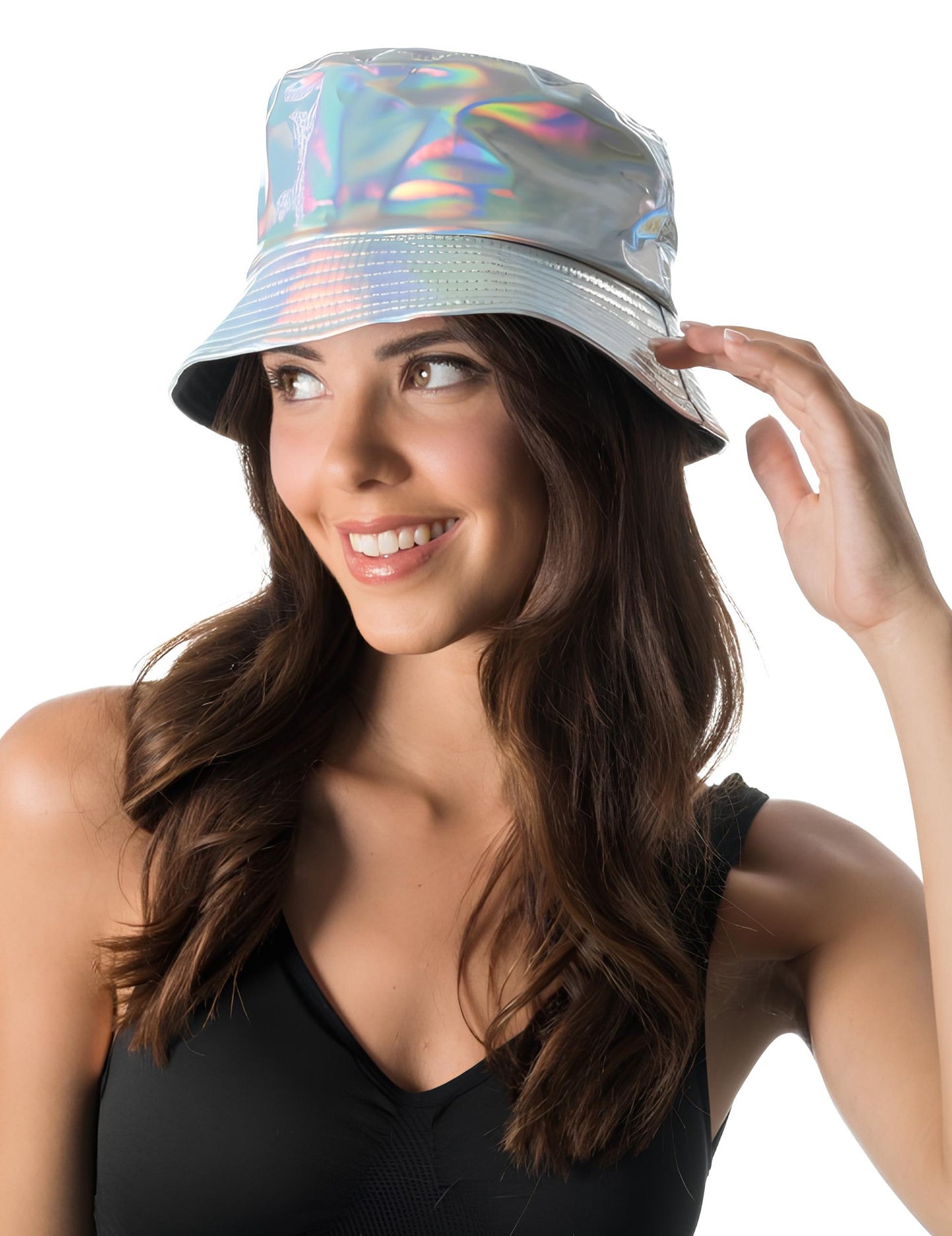 Stříbrný duhový klobouk pro dospělé 