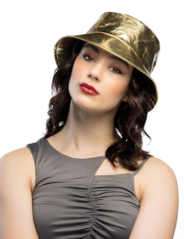 Zlatý kovový klobouk pro dospělé