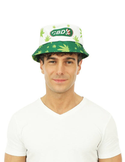 Bob CBD Apéro pour adulte vert et blanc à motifs de feuilles