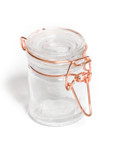 Zavařovací sklenice z růžového zlata 4 x 6 cm 40 ml v retro sklenici