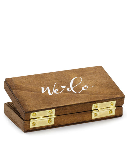Dřevěná krabička na snubní prsteny 10 x 5,5 cm pan paní