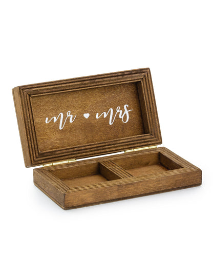 Dřevěná krabička na snubní prsteny 10 x 5,5 cm pan paní