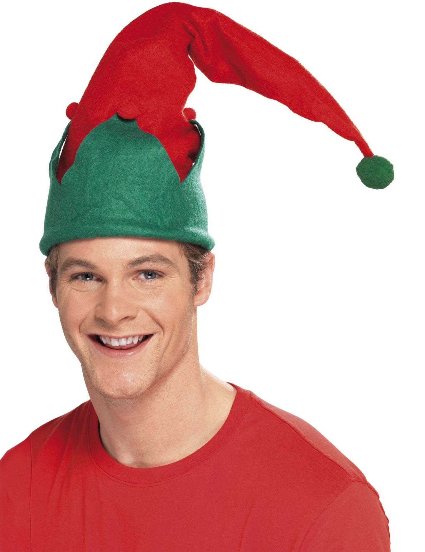 Elf vánoční klobouk s dospělým pompomem