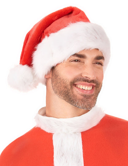 Weihnachtsmann-Mütze für Erwachsene in Samtoptik