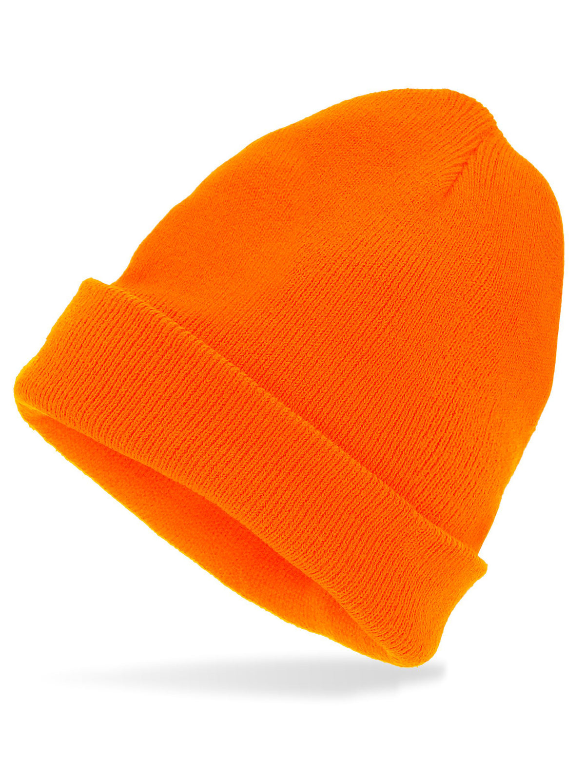 Vue de profil du bonnet orange fluo