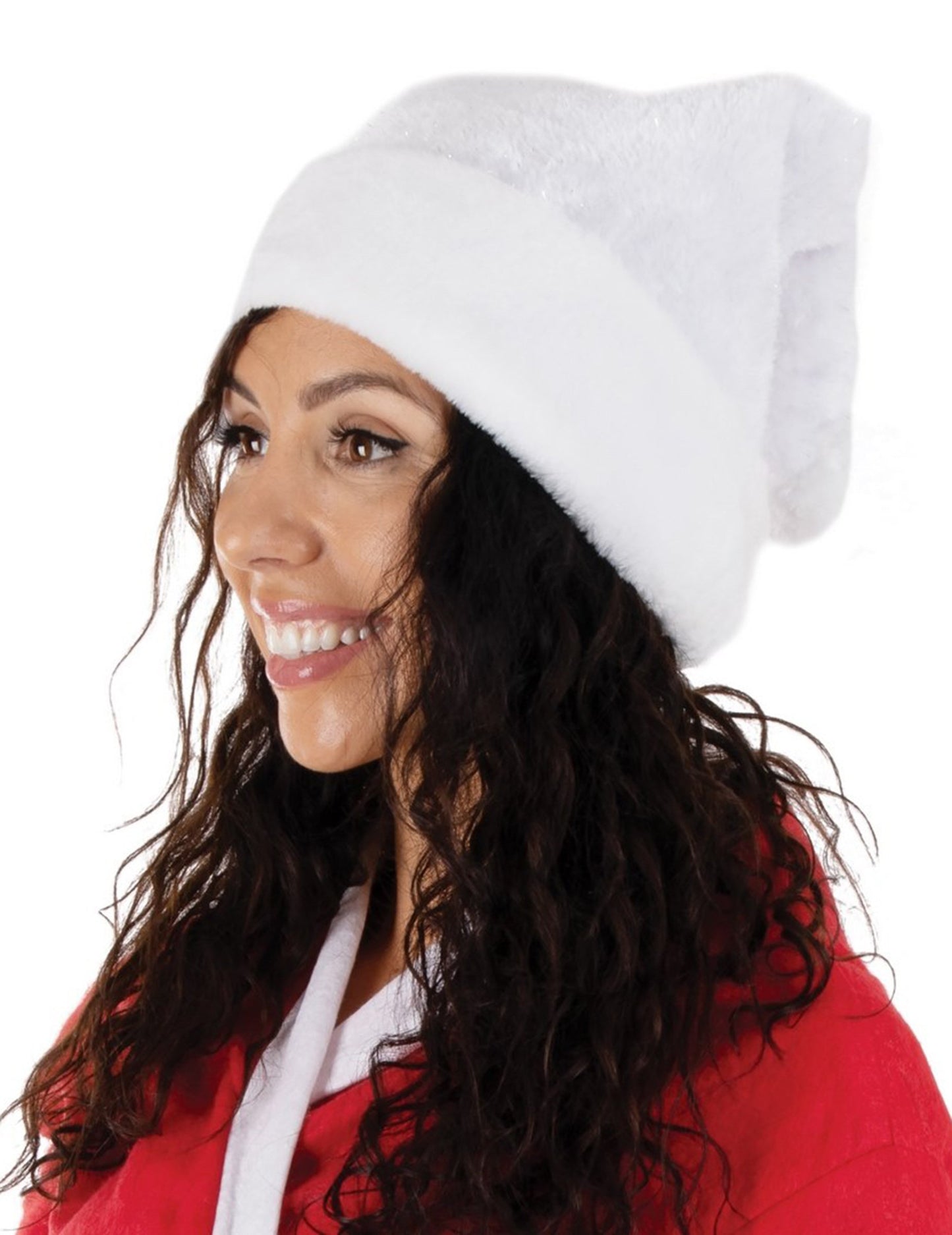 Bílá čepice Santy pro dospělé