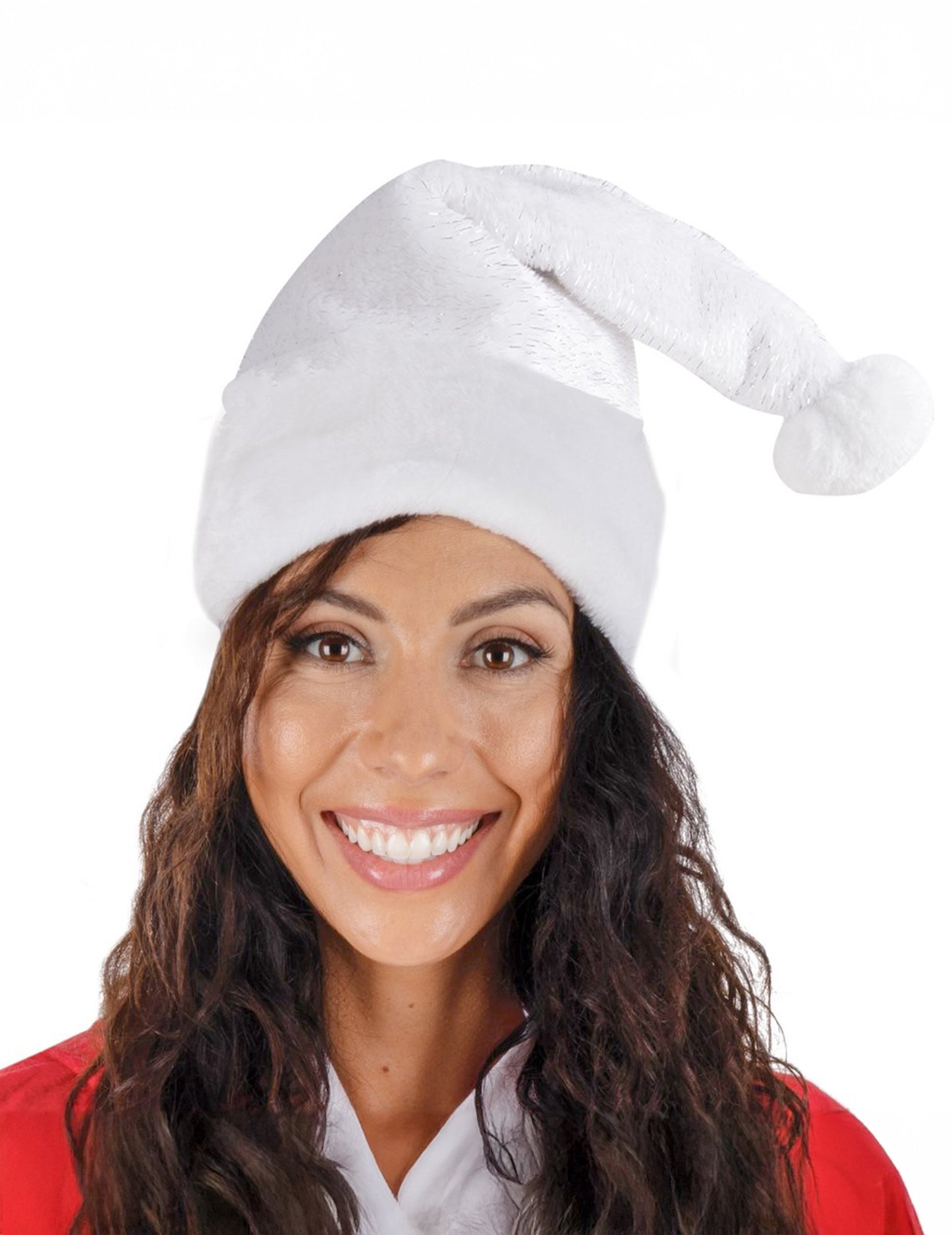 Weihnachtsmann Mütze weiß für Erwachsene