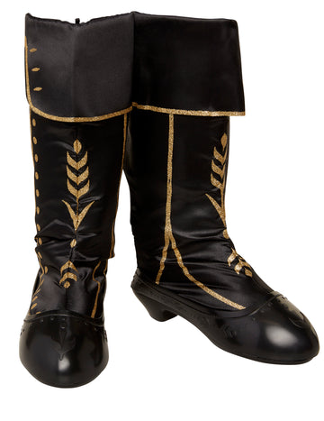 Luxusstiefel Anna aus Die Eiskönigin 2 für Mädchen, schwarz und goldfarben mit Glitzer