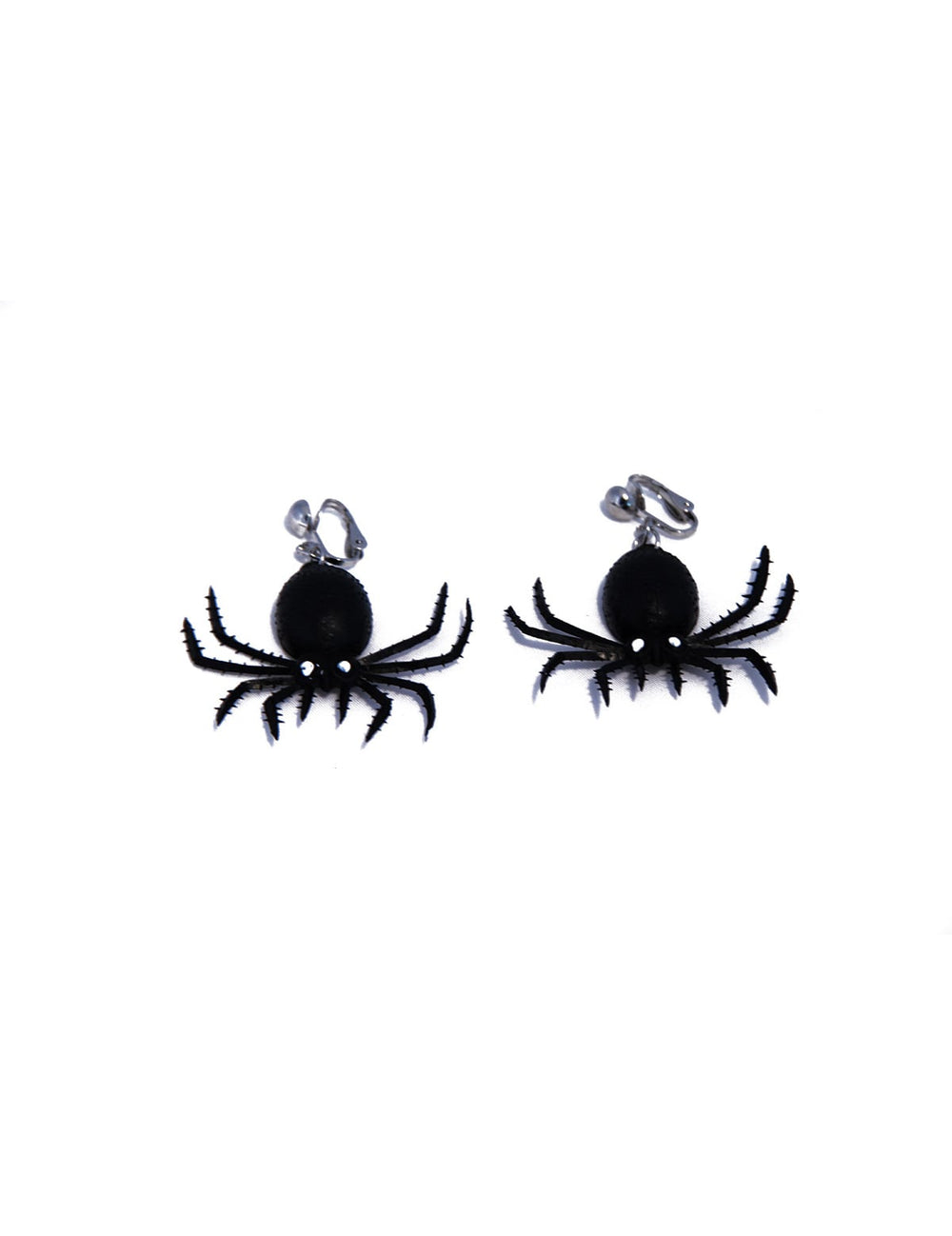 Boucles d'oreilles araignées pour adulte noires à clips