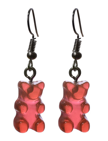 Náušnice s růžovými medvídky bonbóny 