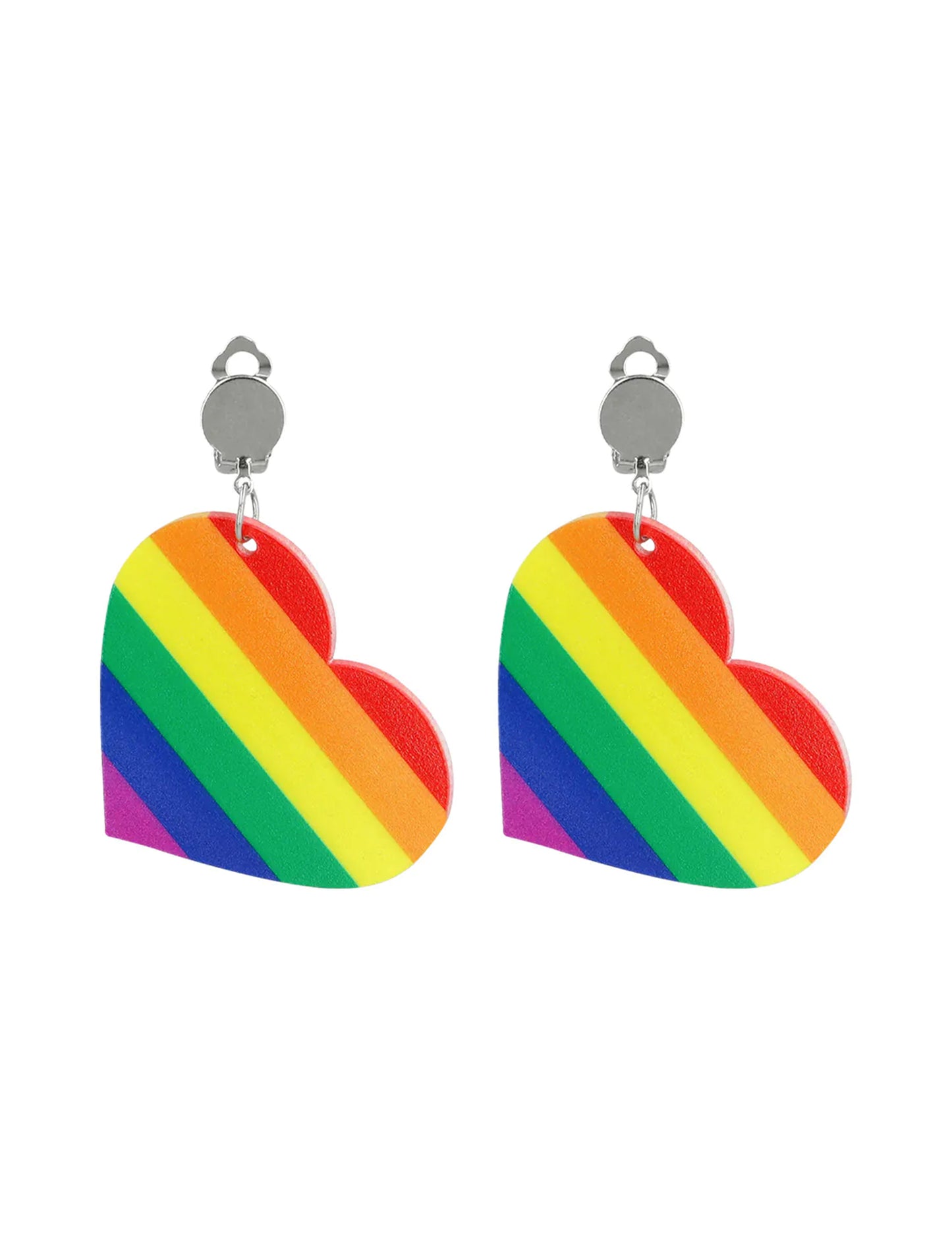 Boucles d'oreilles cœur arc en ciel