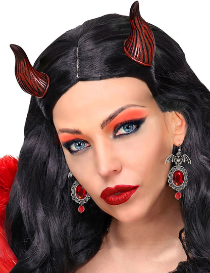 Dámské náušnice s červeným gotickým netopýrem pro Halloween