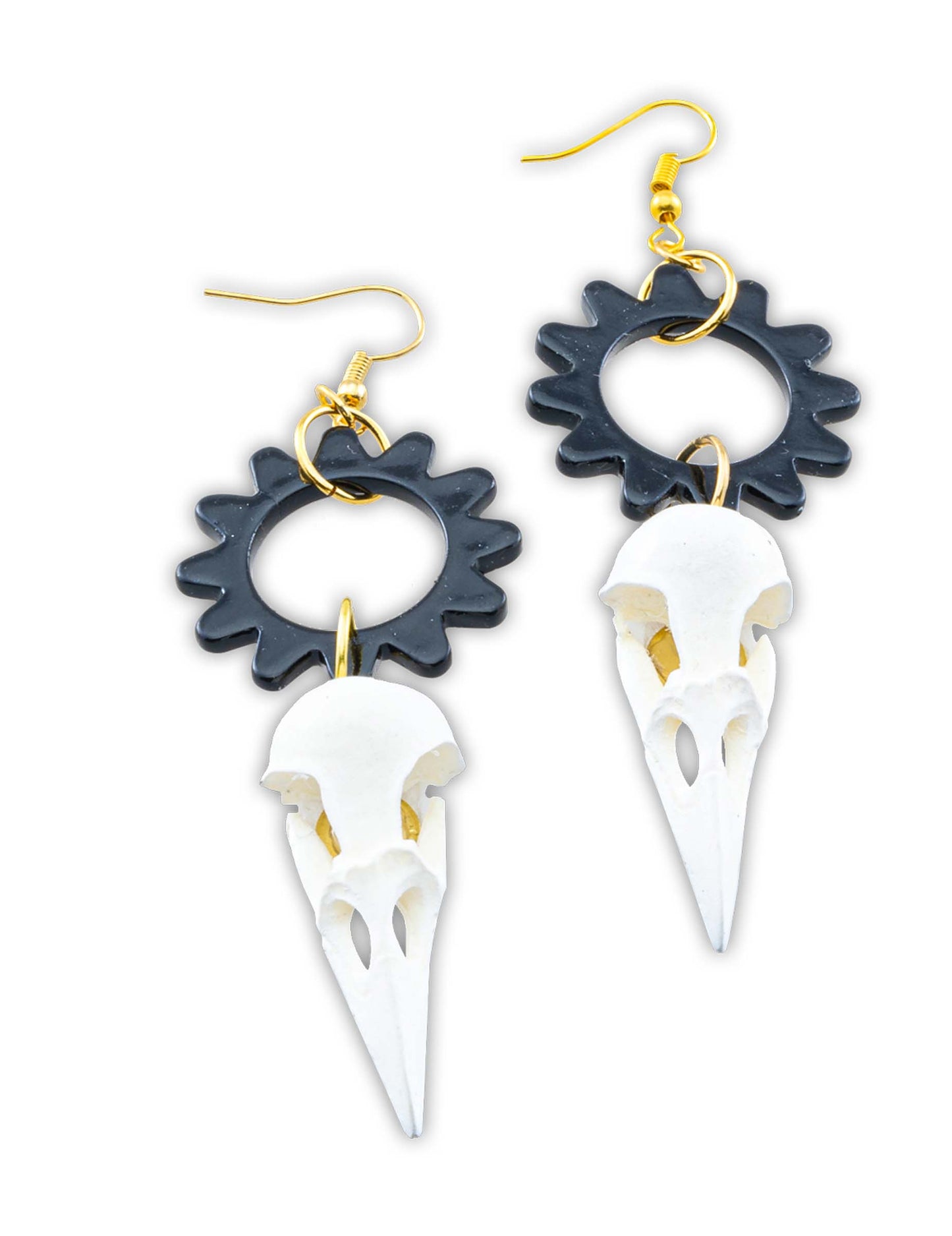 Náušnice s havraní lebkou