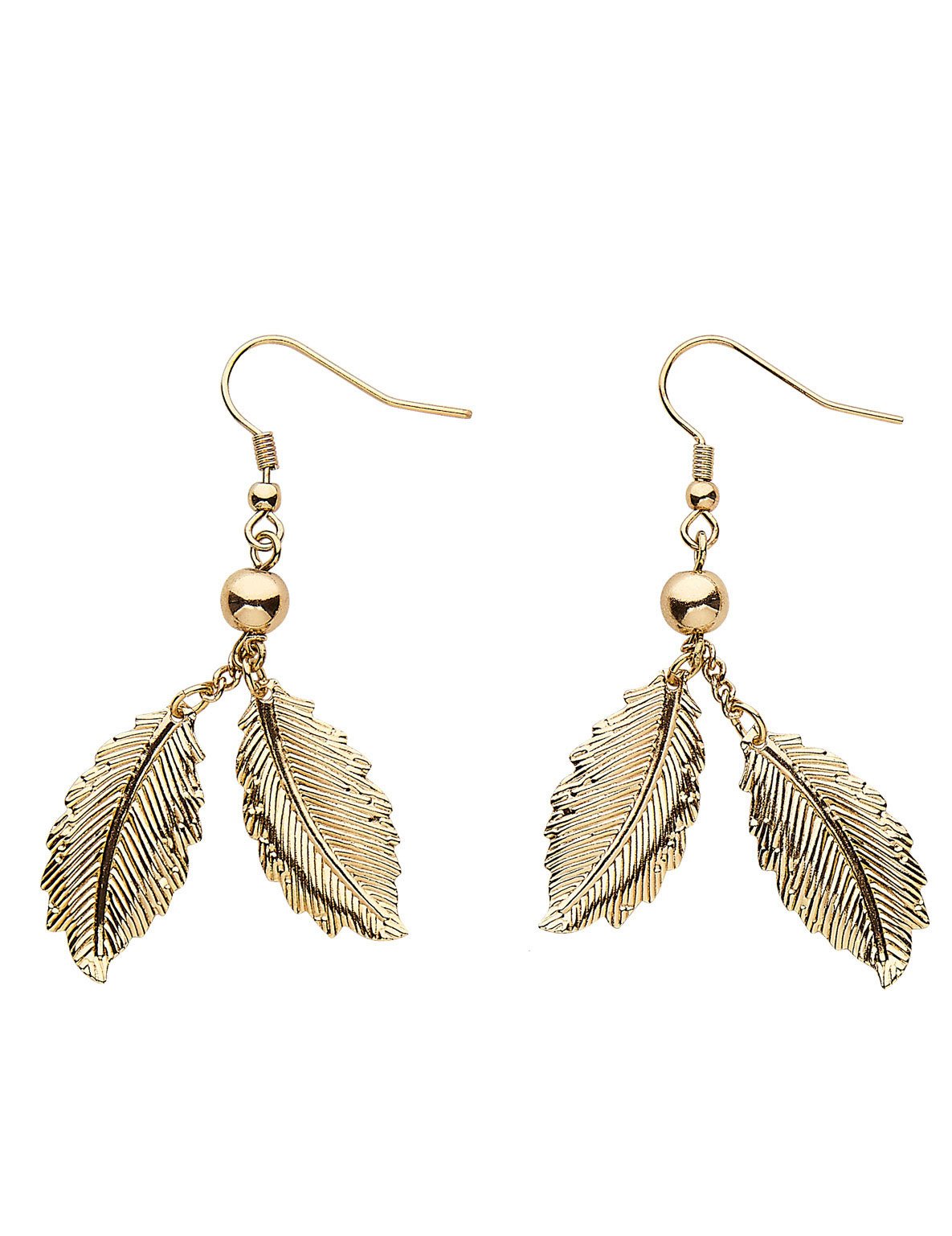 Boucles d'oreilles feuilles de laurier pour femme dorées