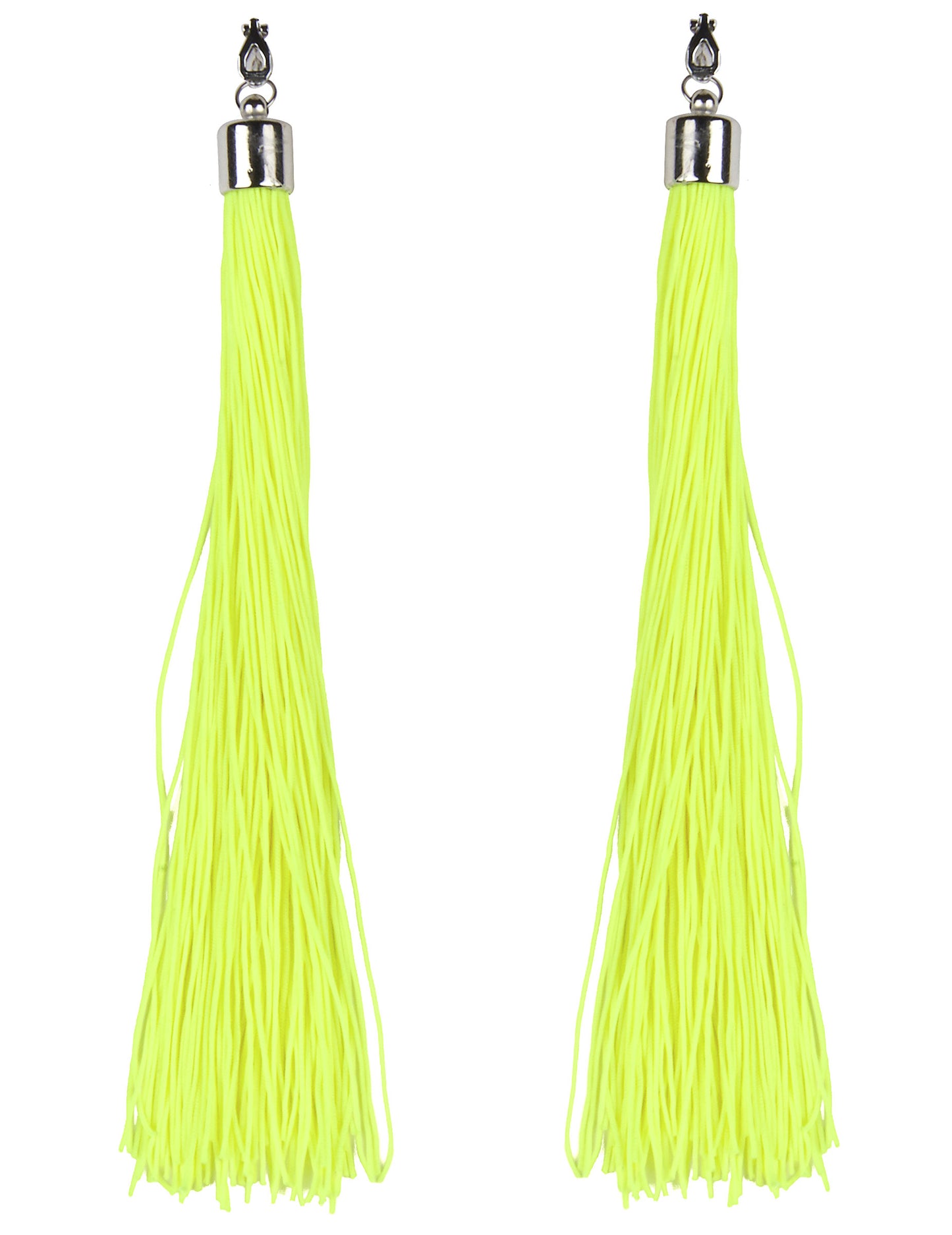 Fluoreszierende Ohrringe mit Fransen neongelb