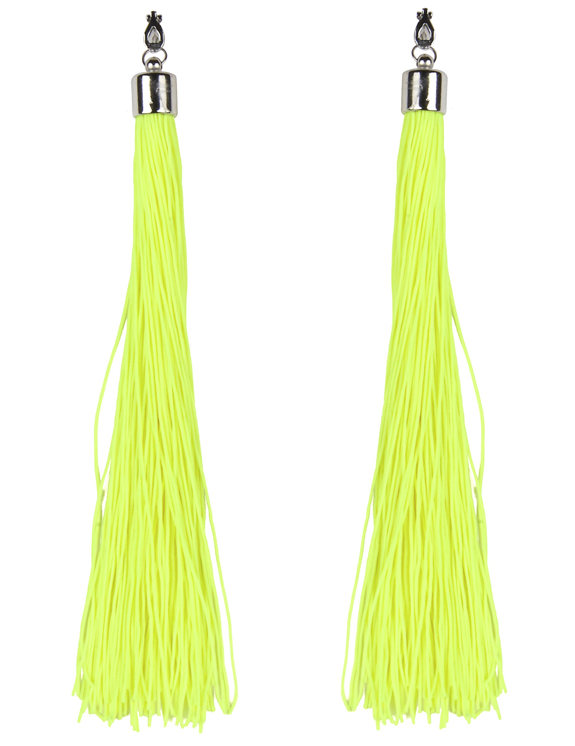 Boucles d'oreilles franges pour adulte jaunes fluo