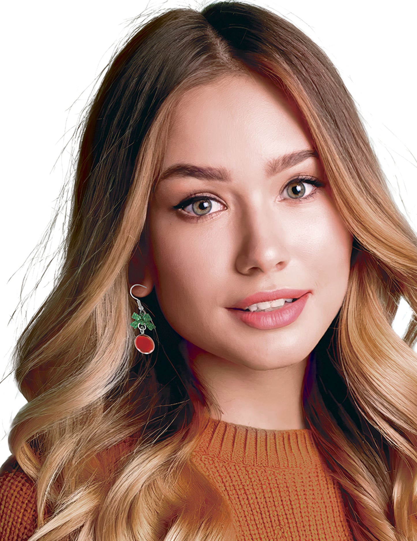 Kovové náušnice s vánočními ozdobami