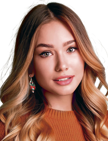 Vánoční kovové náušnice s cukrovou hůlkou