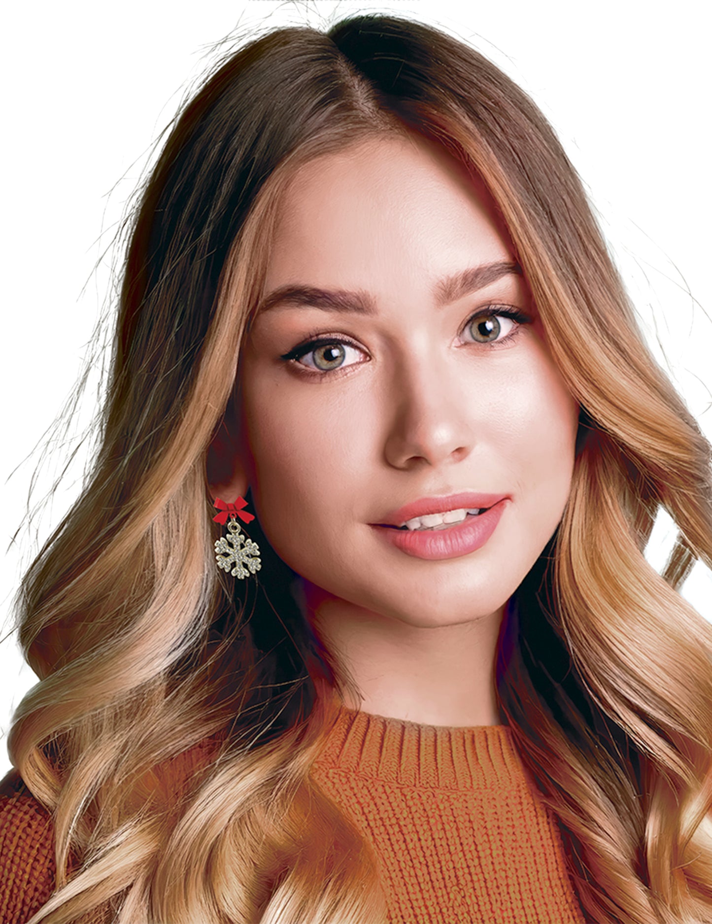 Kovové náušnice s lesklými sněhovými vločkami