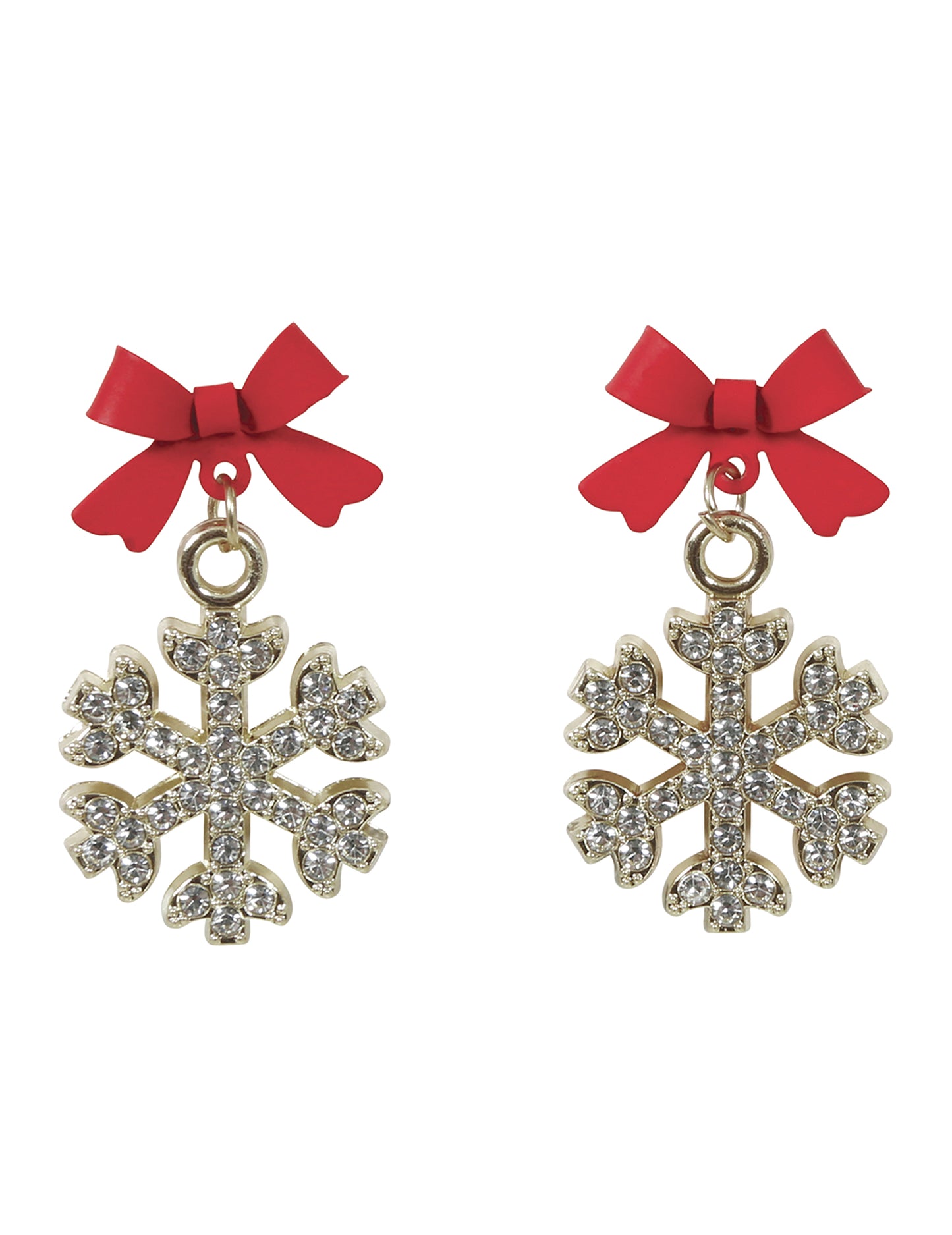 Kovové náušnice s lesklými sněhovými vločkami