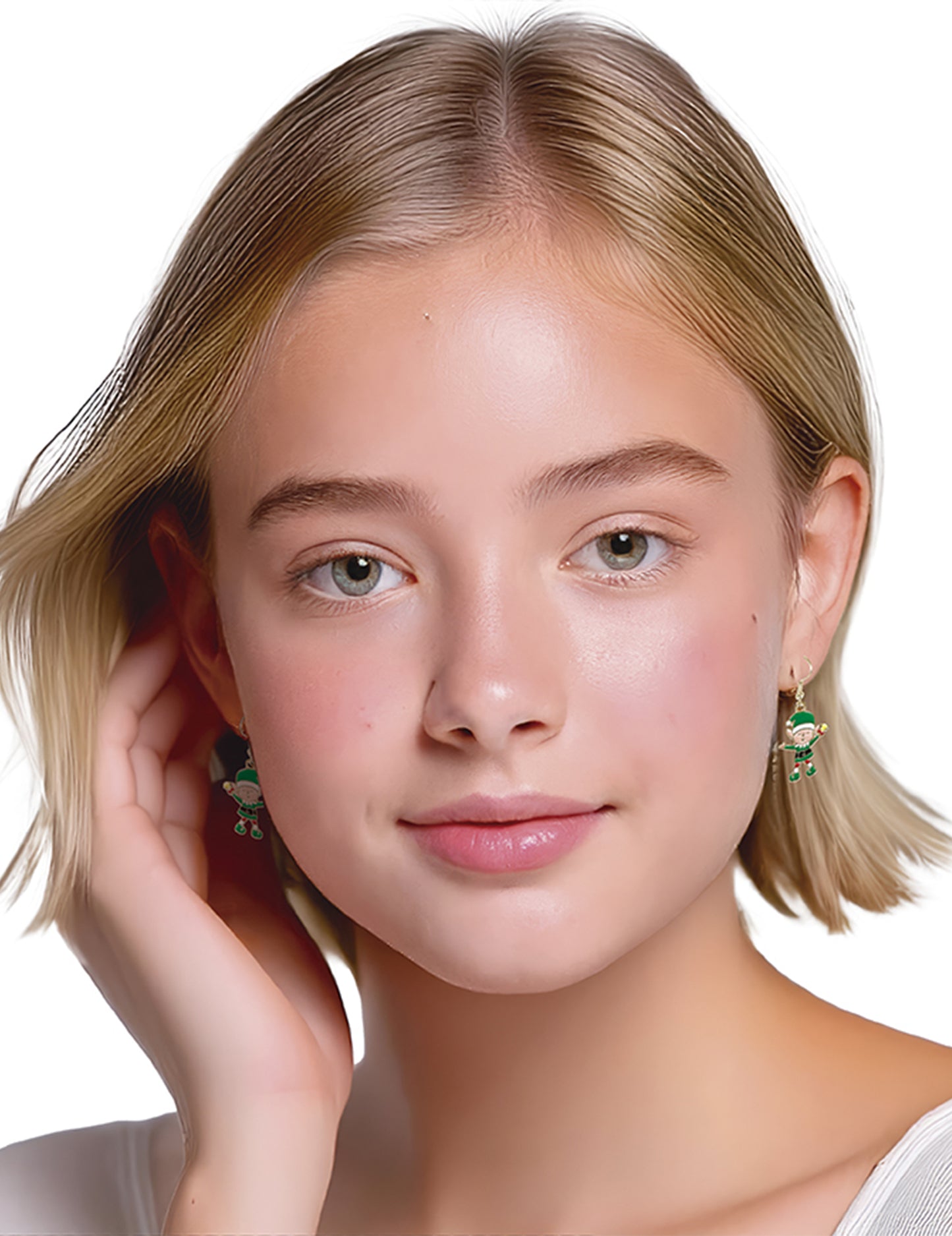 Kovové náušnice s vánočními skřítky 