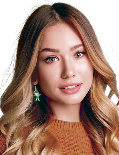 Kovové náušnice s vánočními skřítky 