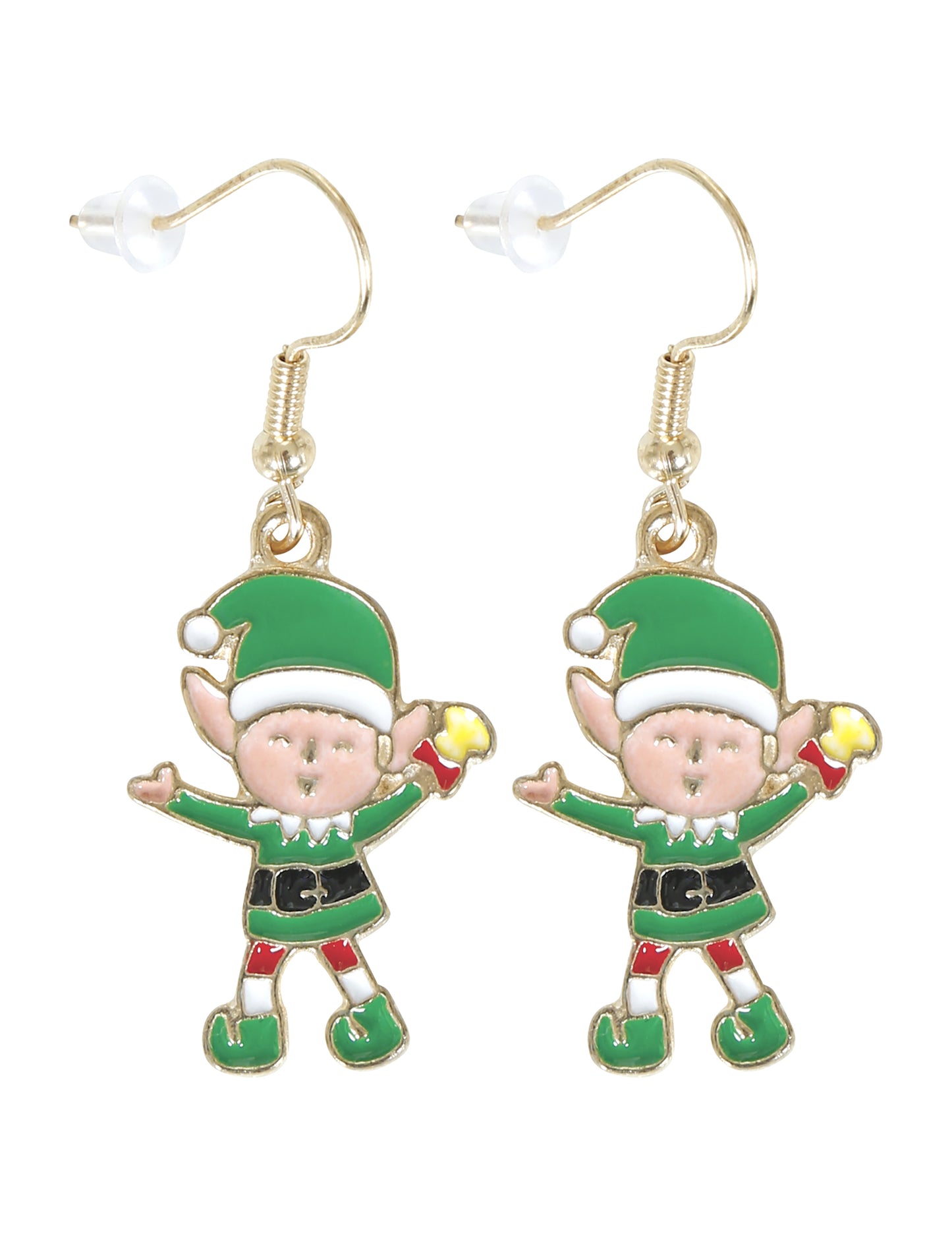 Kovové náušnice s vánočními skřítky 