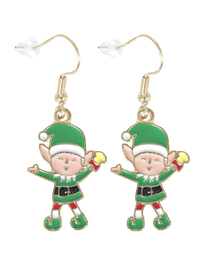 Kovové náušnice s vánočními skřítky 