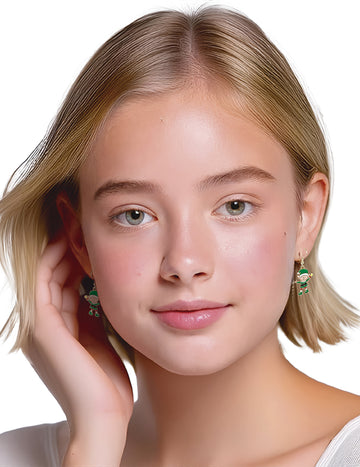 Kovové náušnice v tvare vianočných škriatkov