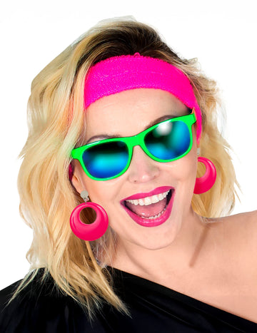 Náušnice pro dospělé v neonově růžové barvě