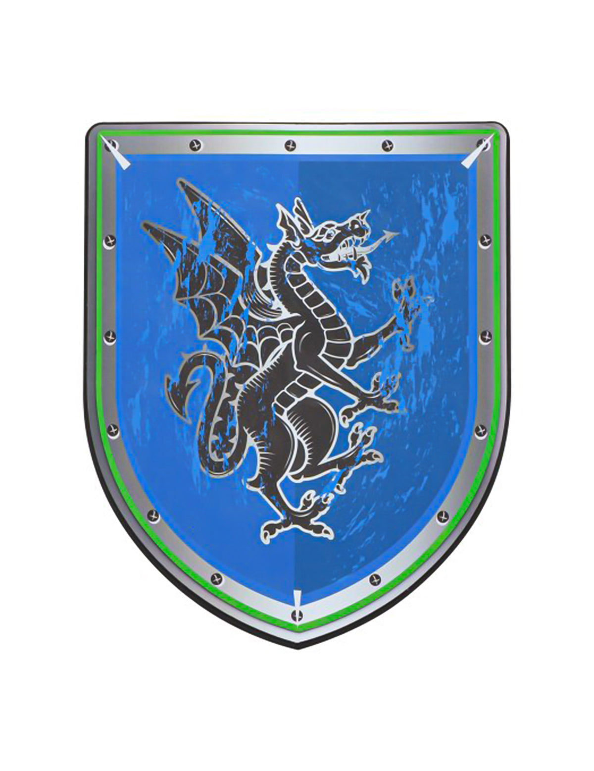 Pěnový rytířský štít s modrým drakem 35 cm