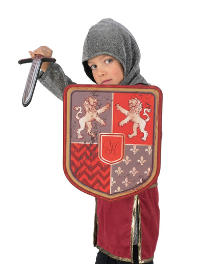 Pěnový rytířský štít s červeným lvem 35 cm