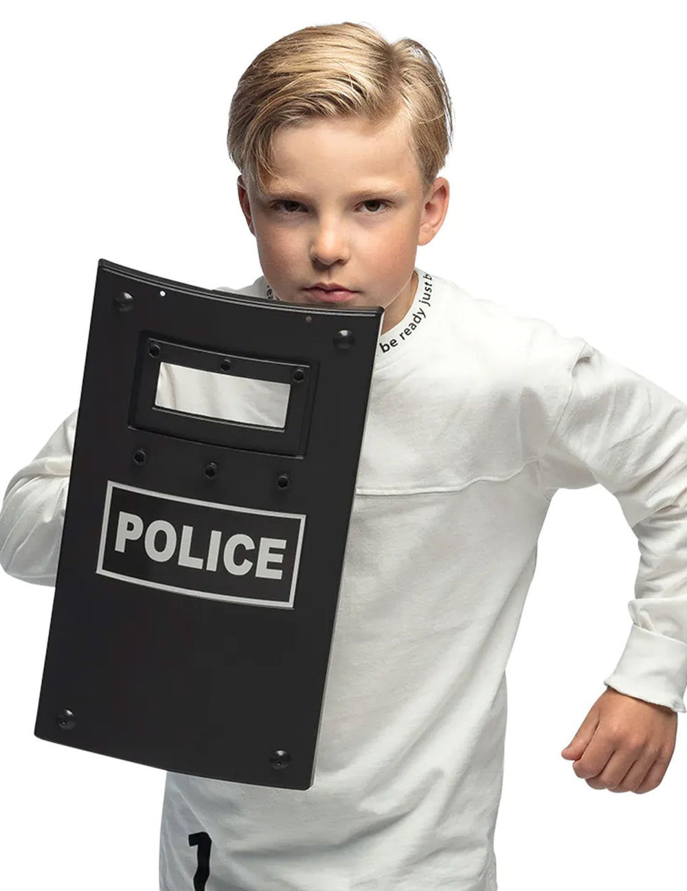 Bouclier de police pour enfant noir avec inscription Police