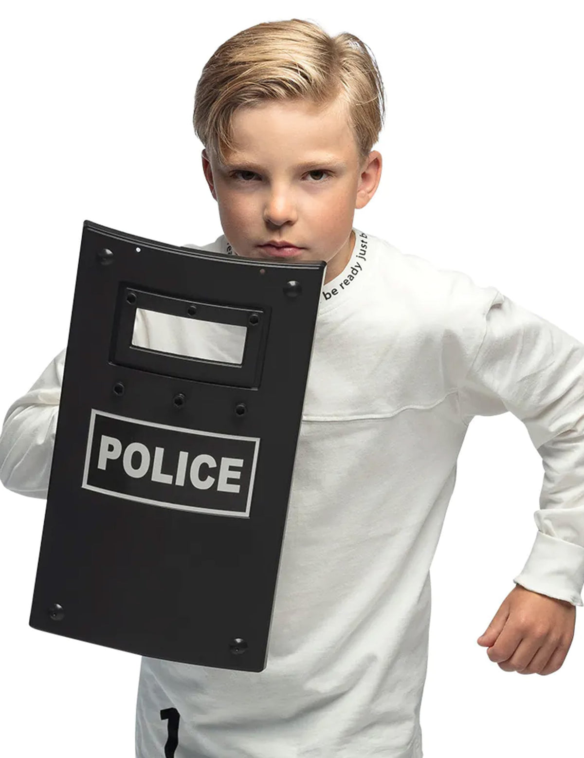 Bouclier de police pour enfant noir avec inscription Police