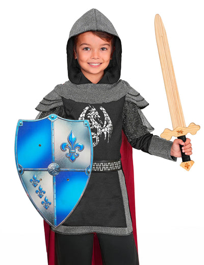 Dřevěný štít s modrou lilií