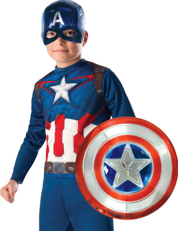 Kovový plastový štít Captain America 30 cm dítě
